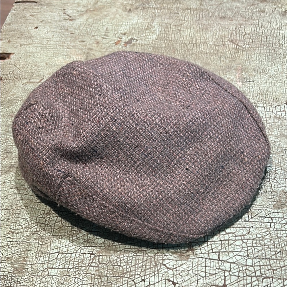 VTG Country Gentleman Grey Tweed Look Wool Newsboy Cabbie Gatsby Hat Cap 7 1/4
